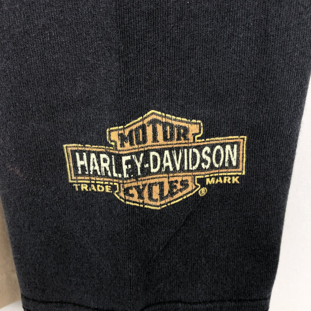Harley-Davidson Motorcycle Long-Sleeve T-Shirt, Made in USA, Men's Size L (approx.) cotton unbleached Vintage Second Hand