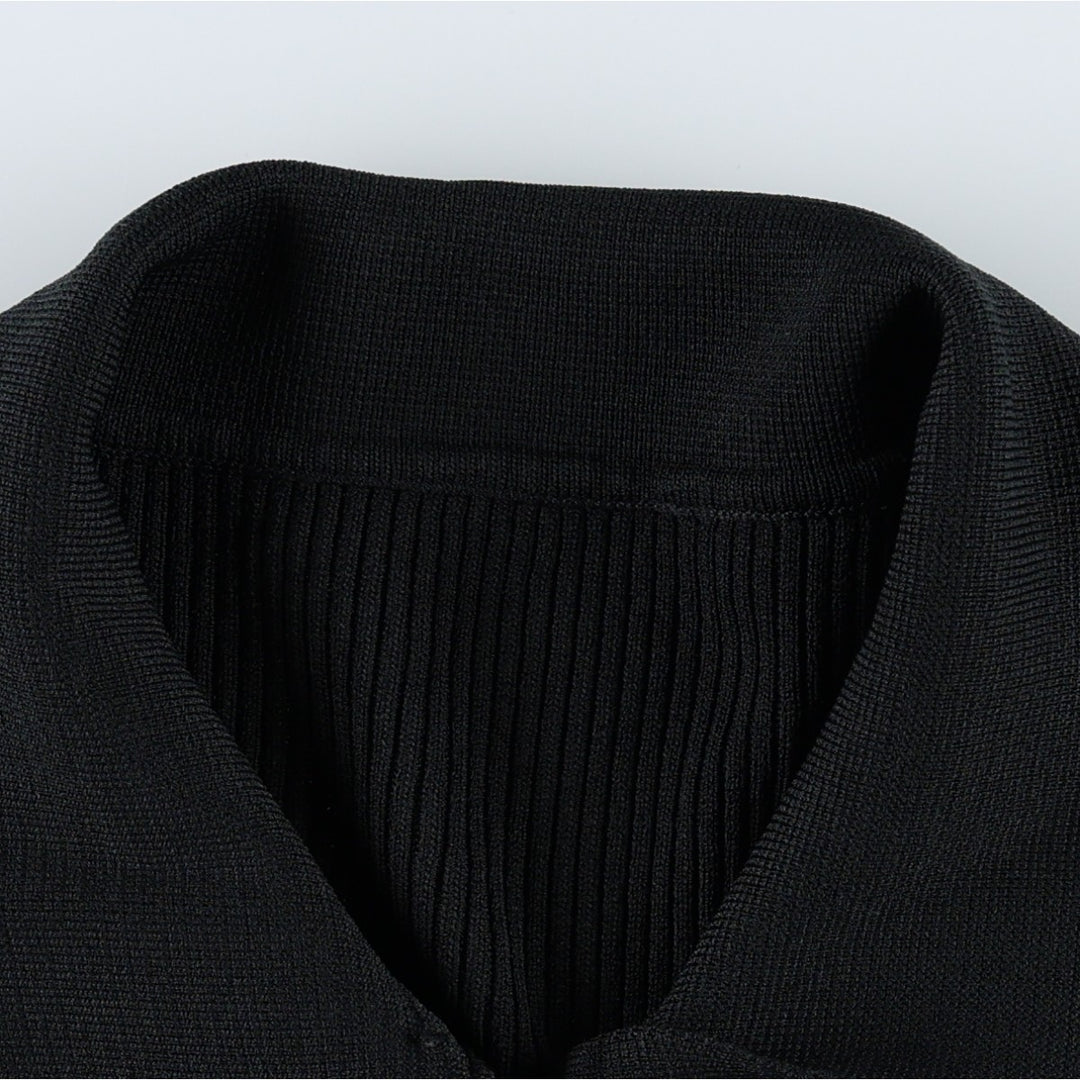 Rib-knit cap-sleeve short-sleeve knit sweater, women's size S (approx.) unclear black type Vintage Second Hand
