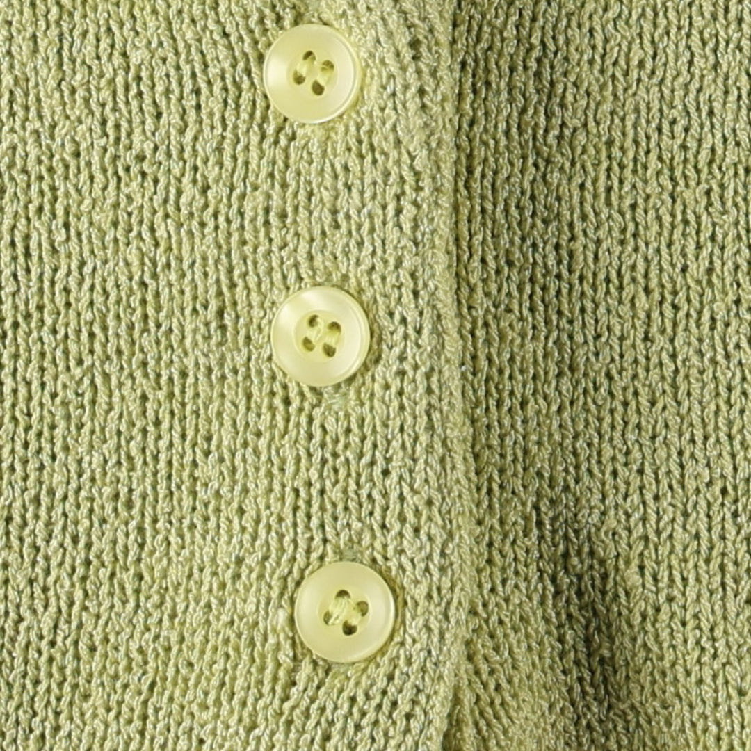 WHO.AU Short-Sleeve Knit Sweater Polo Knit Sweater Women's Size S (equivalent) acrylic green type yellow green Vintage Second Hand