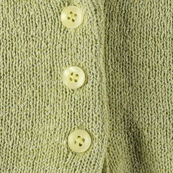 WHO.AU Short-Sleeve Knit Sweater Polo Knit Sweater Women's Size S (equivalent) acrylic green type yellow green Vintage Second Hand