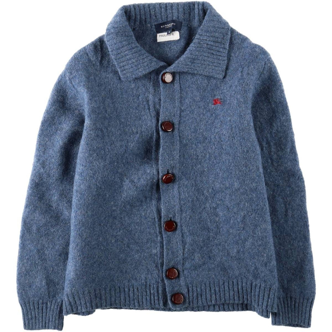 Burberry's London wool knit cardigan, women's size S (approx.) wool blue type Vintage Second Hand