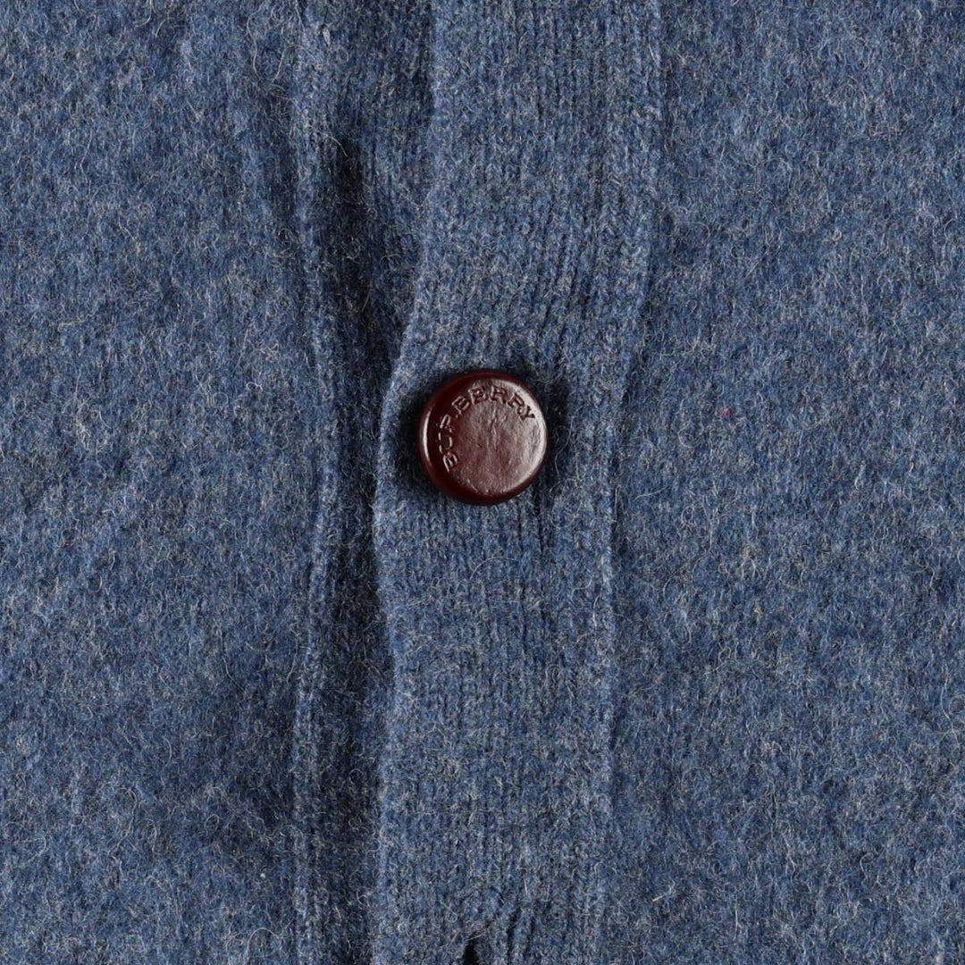 Burberry's London wool knit cardigan, women's size S (approx.) wool blue type Vintage Second Hand