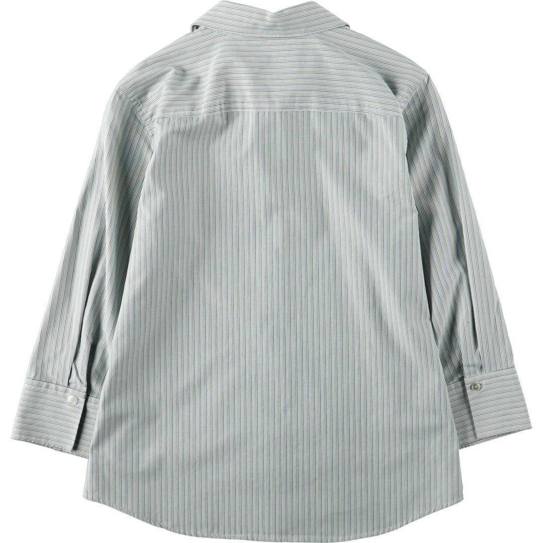 Eddie Bauer Multi-stripe Open Collar Long-Sleeve Cotton Stripe Shirt (Women's Size S) cotton Emerald green Vintage Second Hand