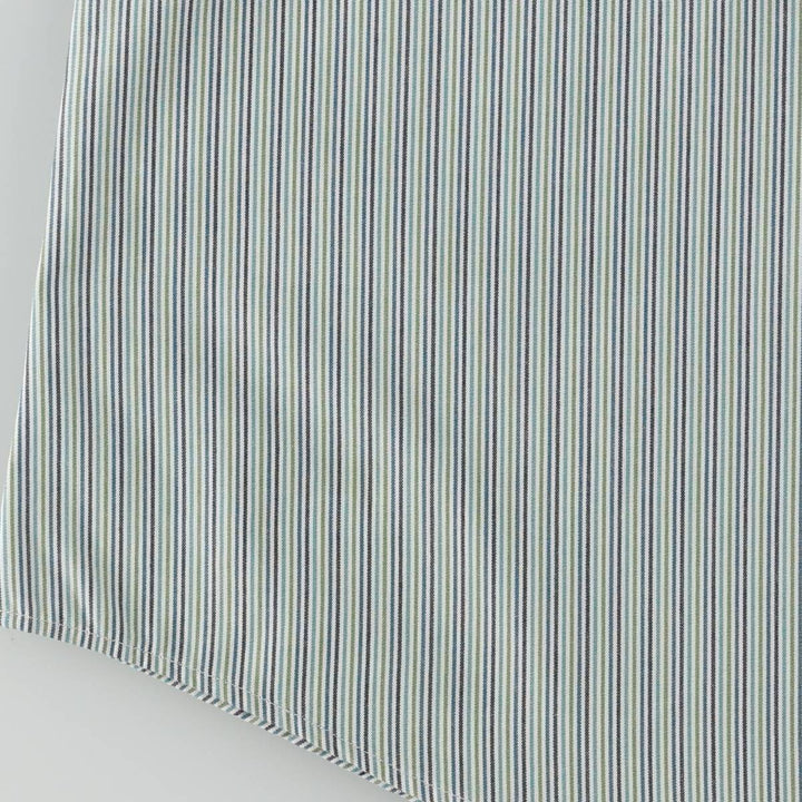 Eddie Bauer Multi-stripe Open Collar Long-Sleeve Cotton Stripe Shirt (Women's Size S) cotton Emerald green Vintage Second Hand
