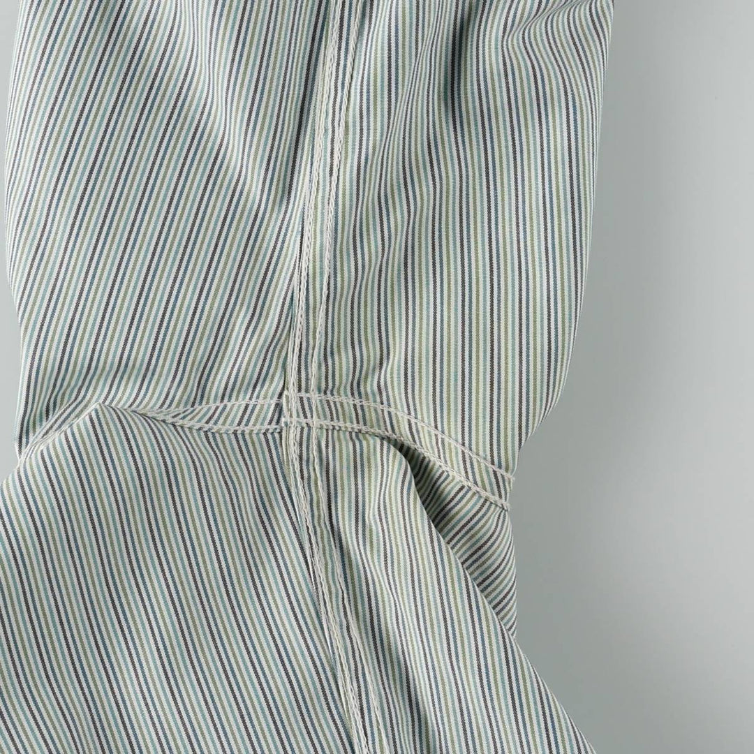 Eddie Bauer Multi-stripe Open Collar Long-Sleeve Cotton Stripe Shirt (Women's Size S) cotton Emerald green Vintage Second Hand