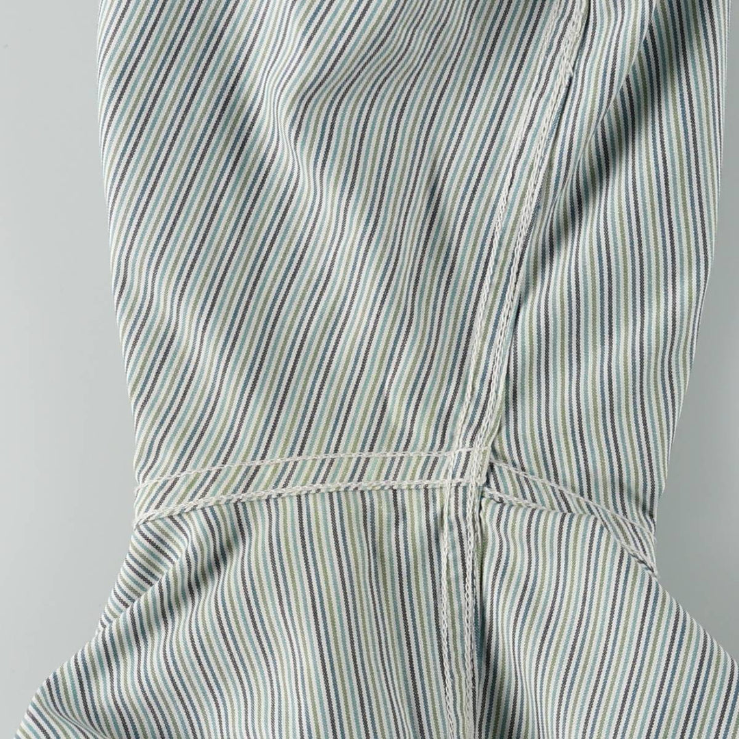 Eddie Bauer Multi-stripe Open Collar Long-Sleeve Cotton Stripe Shirt (Women's Size S) cotton Emerald green Vintage Second Hand