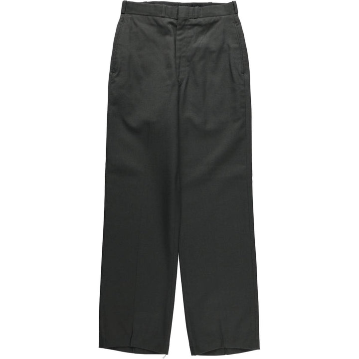1980'S US Military Issue Men's Polyester Wool Trousers, Serge AG 344 Class 6, Made in USA, Size 29R (equivalent to Men's W28) polyester Khaki type Vintage Second Hand
