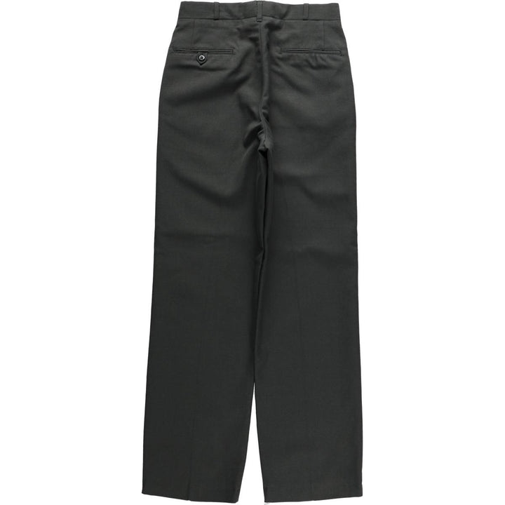 1980'S US Military Issue Men's Polyester Wool Trousers, Serge AG 344 Class 6, Made in USA, Size 29R (equivalent to Men's W28) polyester Khaki type Vintage Second Hand