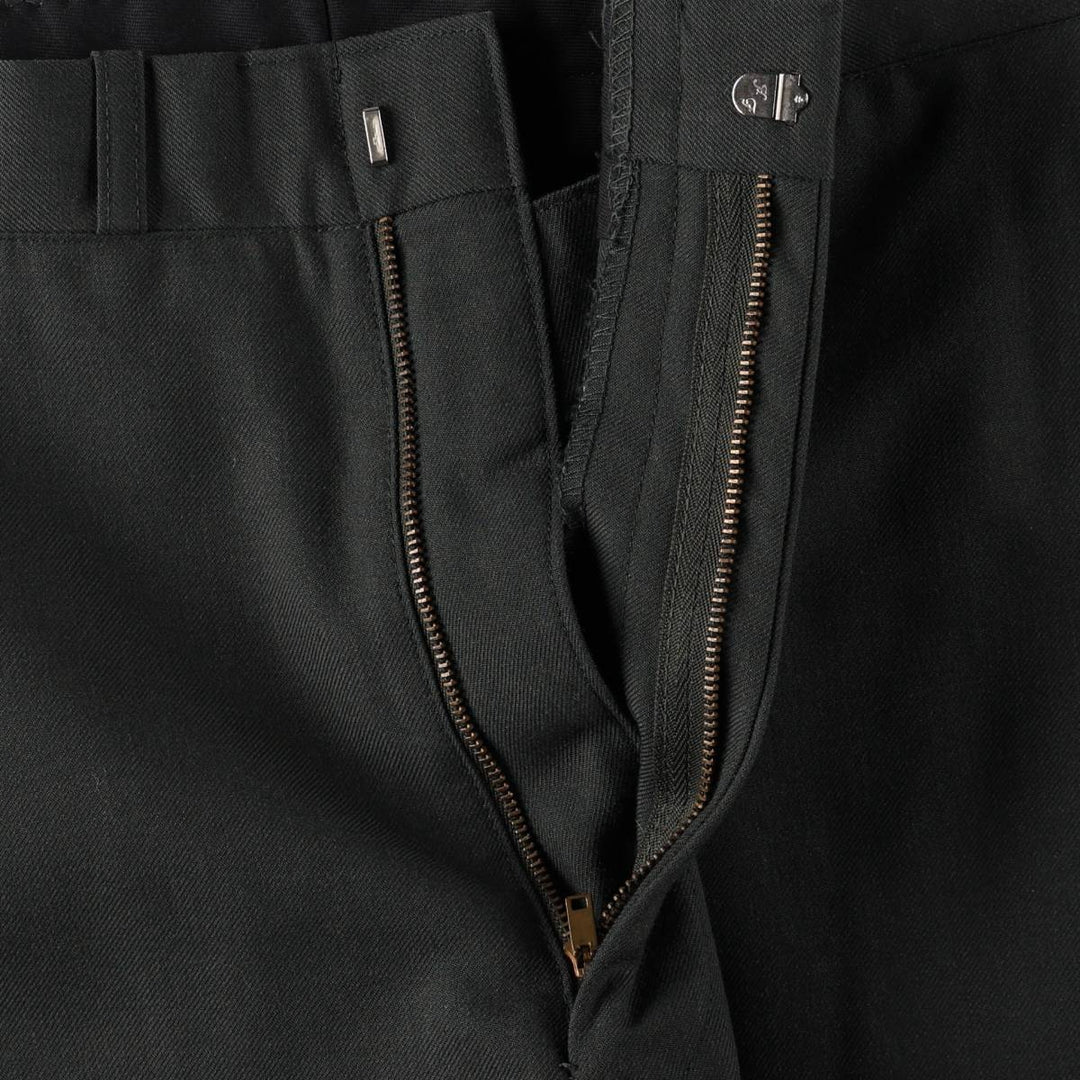 1980'S US Military Issue Men's Polyester Wool Trousers, Serge AG 344 Class 6, Made in USA, Size 29R (equivalent to Men's W28) polyester Khaki type Vintage Second Hand