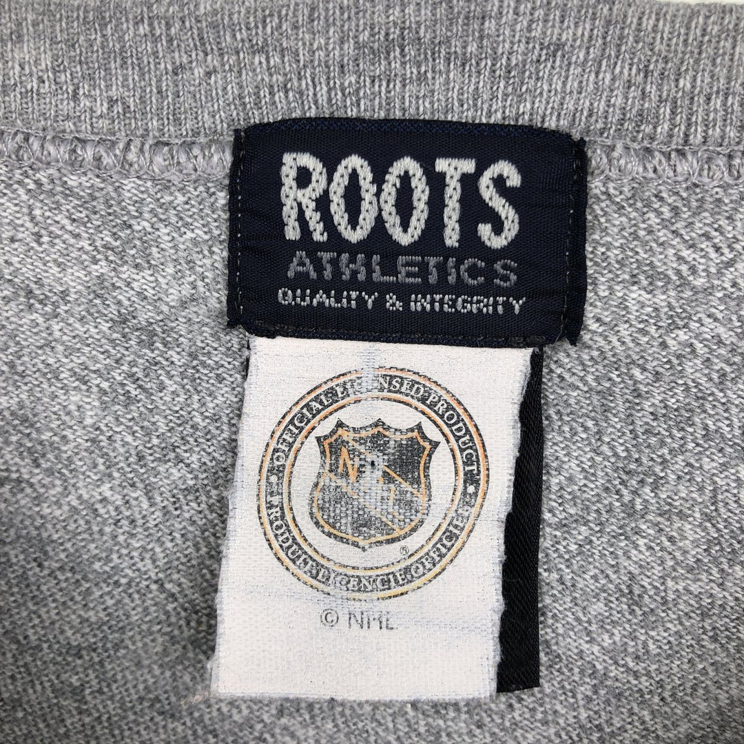 ROOTS NHL TORONTO MAPLE LEAFS Long-Sleeve T-Shirt, Made in Canada, Men's Size L (approx.) cotton gray type Vintage Second Hand