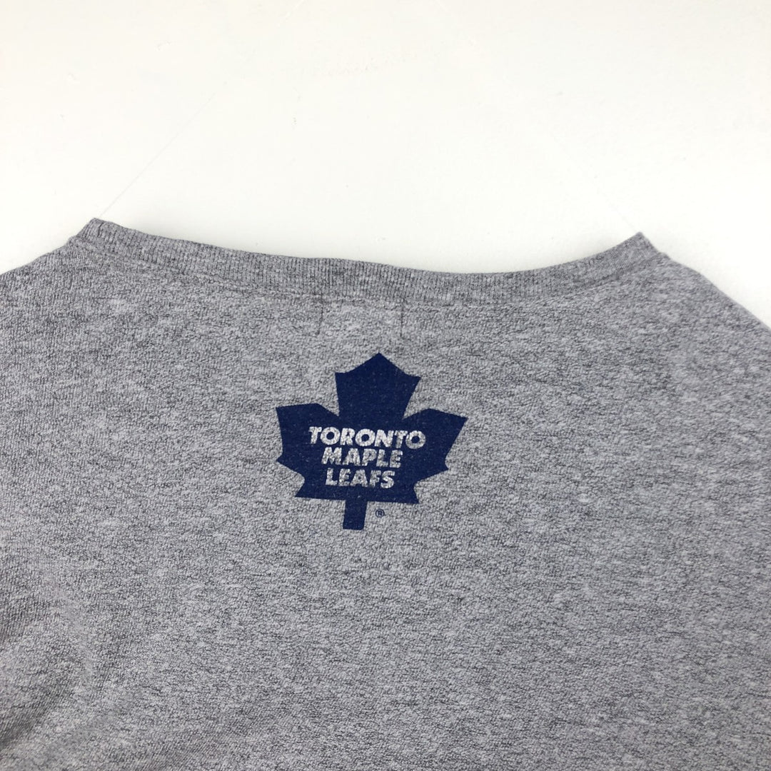 ROOTS NHL TORONTO MAPLE LEAFS Long-Sleeve T-Shirt, Made in Canada, Men's Size L (approx.) cotton gray type Vintage Second Hand