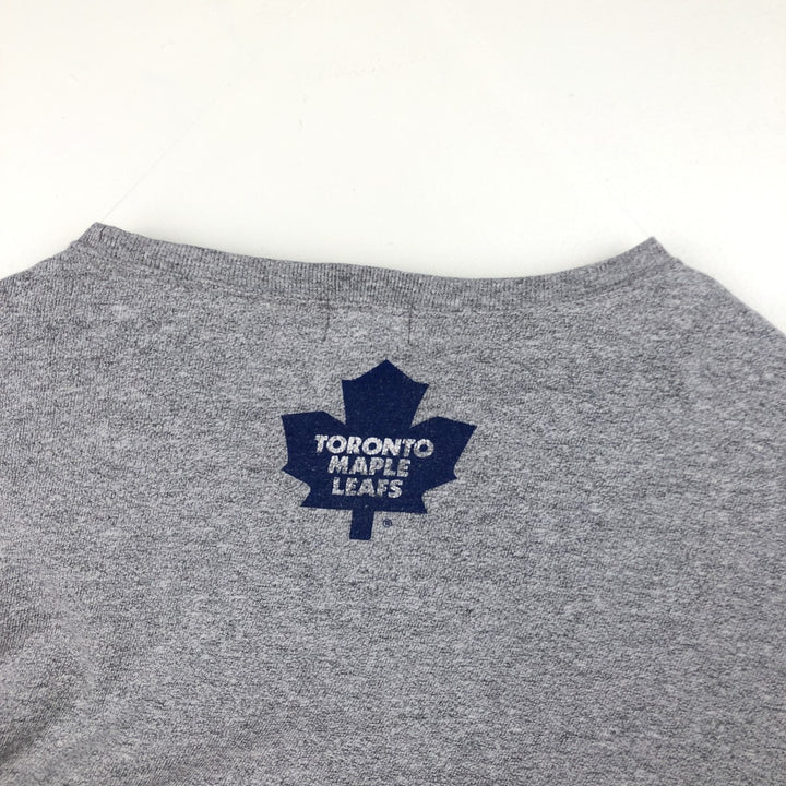 ROOTS NHL TORONTO MAPLE LEAFS Long-Sleeve T-Shirt, Made in Canada, Men's Size L (approx.) cotton gray type Vintage Second Hand