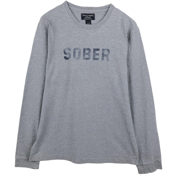 Abercrombie & Fitch Long-Sleeve T-Shirt (Men's XL equivalent) cotton gray type Vintage Second Hand