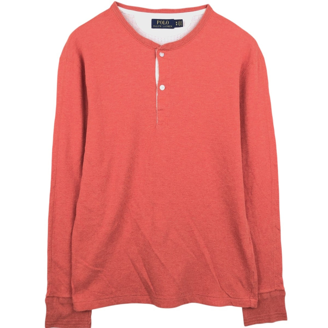Ralph Lauren POLO RALPH LAUREN Henley neck long T-shirt Long T Men's M equivalent cotton orange type Vintage Second Hand