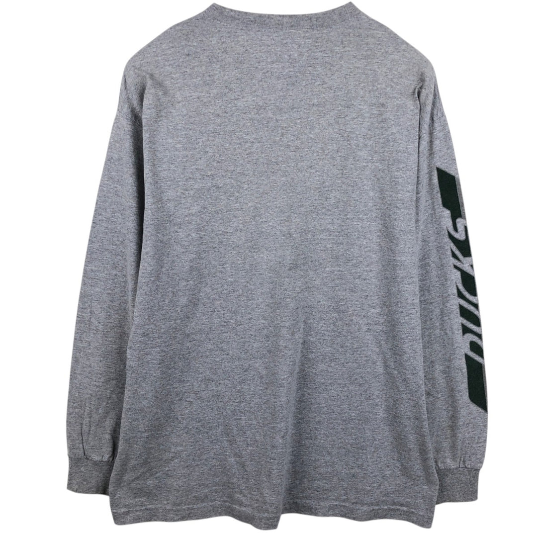 Nike Oregon University College Long-Sleeve T-Shirt (Men's Size L) cotton gray type Vintage Second Hand