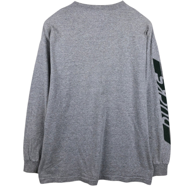 Nike Oregon University College Long-Sleeve T-Shirt (Men's Size L) cotton gray type Vintage Second Hand