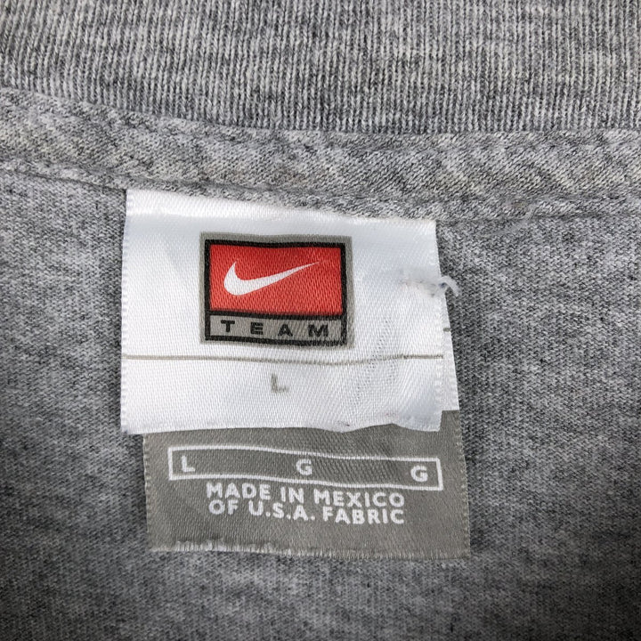 Nike Oregon University College Long-Sleeve T-Shirt (Men's Size L) cotton gray type Vintage Second Hand