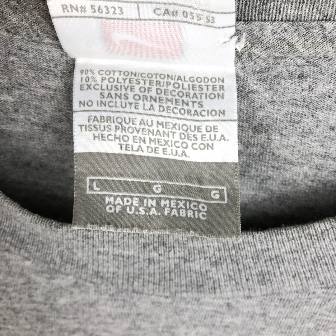 Nike Oregon University College Long-Sleeve T-Shirt (Men's Size L) cotton gray type Vintage Second Hand