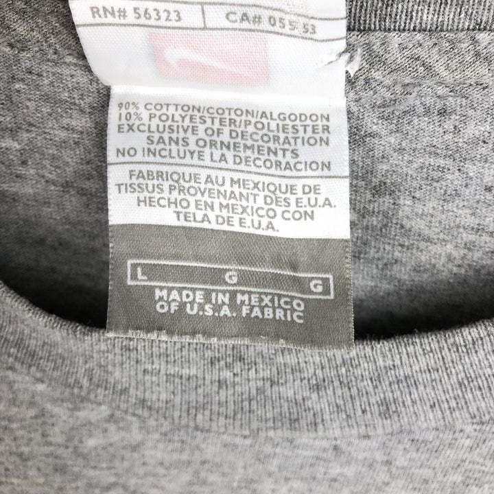 Nike Oregon University College Long-Sleeve T-Shirt (Men's Size L) cotton gray type Vintage Second Hand
