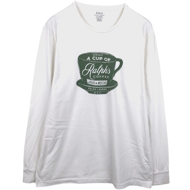 Ralph Lauren POLO RALPH LAUREN CUSTOM SLIM FIT Long-Sleeve T-Shirt (Men's Size L) cotton white type Vintage Second Hand
