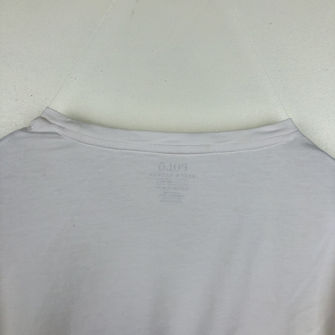 Ralph Lauren POLO RALPH LAUREN CUSTOM SLIM FIT Long-Sleeve T-Shirt (Men's Size L) cotton white type Vintage Second Hand