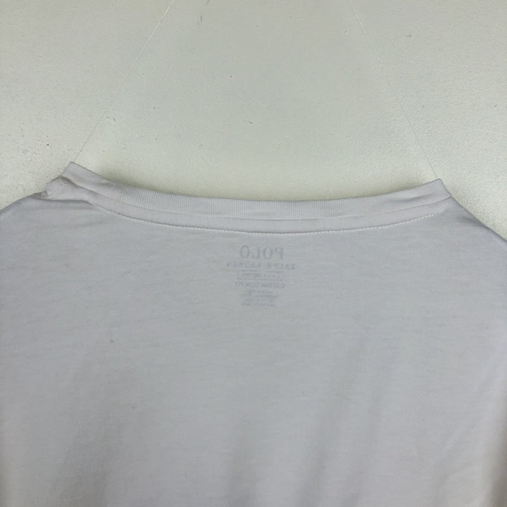 Ralph Lauren POLO RALPH LAUREN CUSTOM SLIM FIT Long-Sleeve T-Shirt (Men's Size L) cotton white type Vintage Second Hand