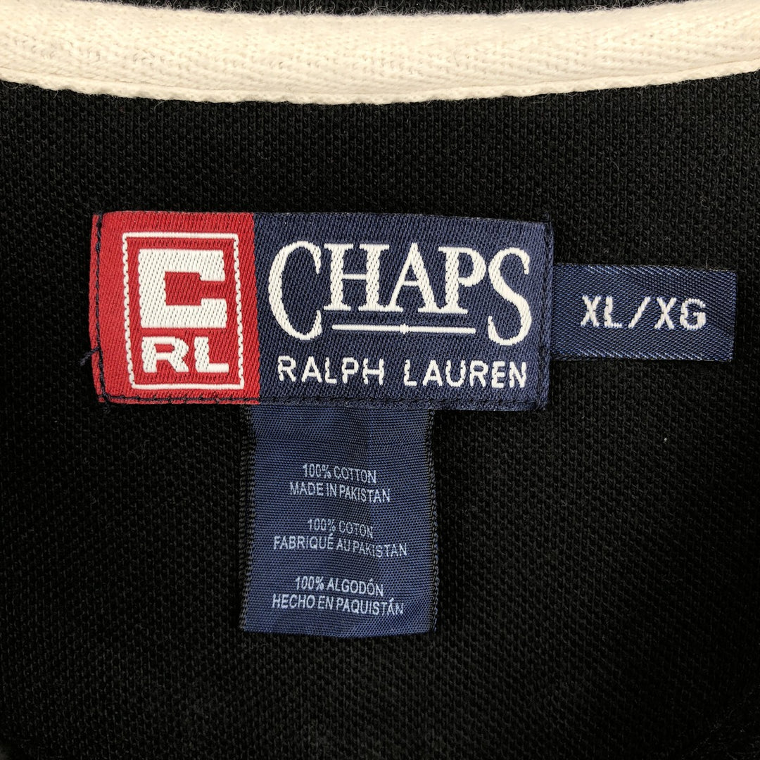 Ralph Lauren CHAPS long-sleeved T-shirt, men's size XL cotton black type Vintage Second Hand
