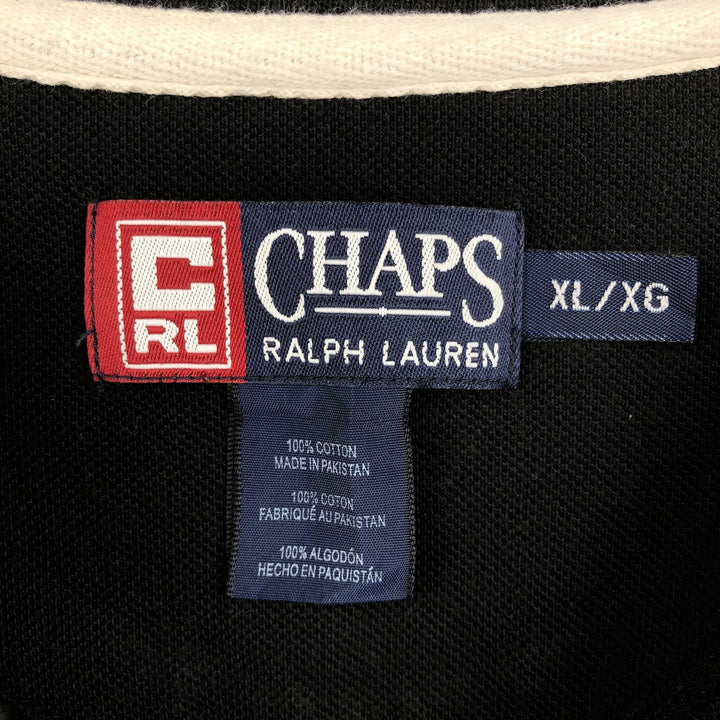 Ralph Lauren CHAPS long-sleeved T-shirt, men's size XL cotton black type Vintage Second Hand
