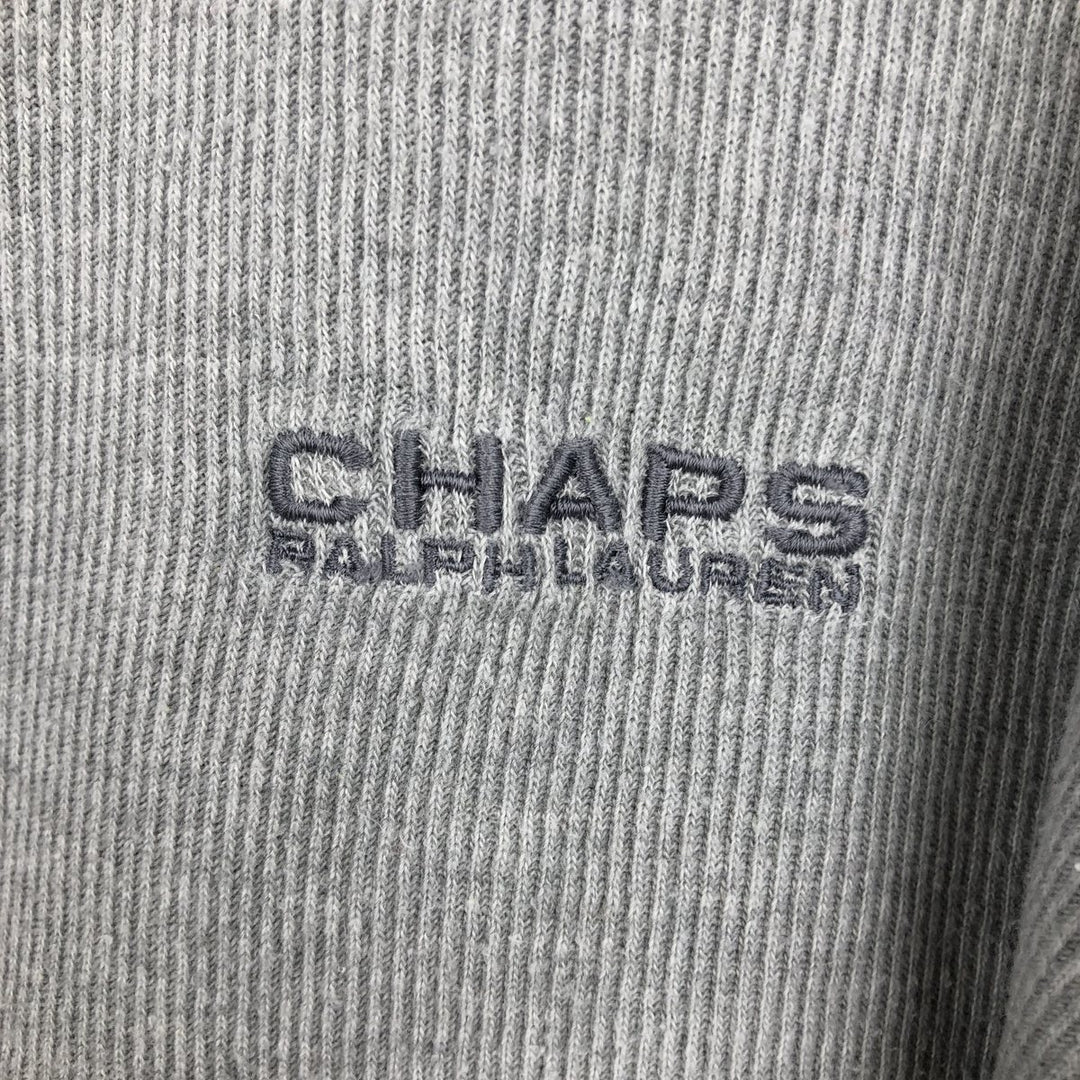 Ralph Lauren CHAPS V-neck Long-Sleeve T-Shirt (Men's Size S) cotton gray type Vintage Second Hand