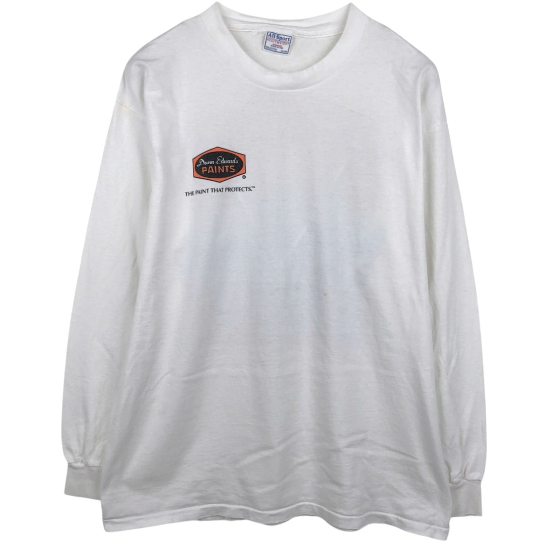 90'S All Sport HEAVY WEIGH Advertising T-Shirt Long Sleeve T-Shirt Made in USA Men's XL Equivalent Vintage cotton white type Vintage Second Hand
