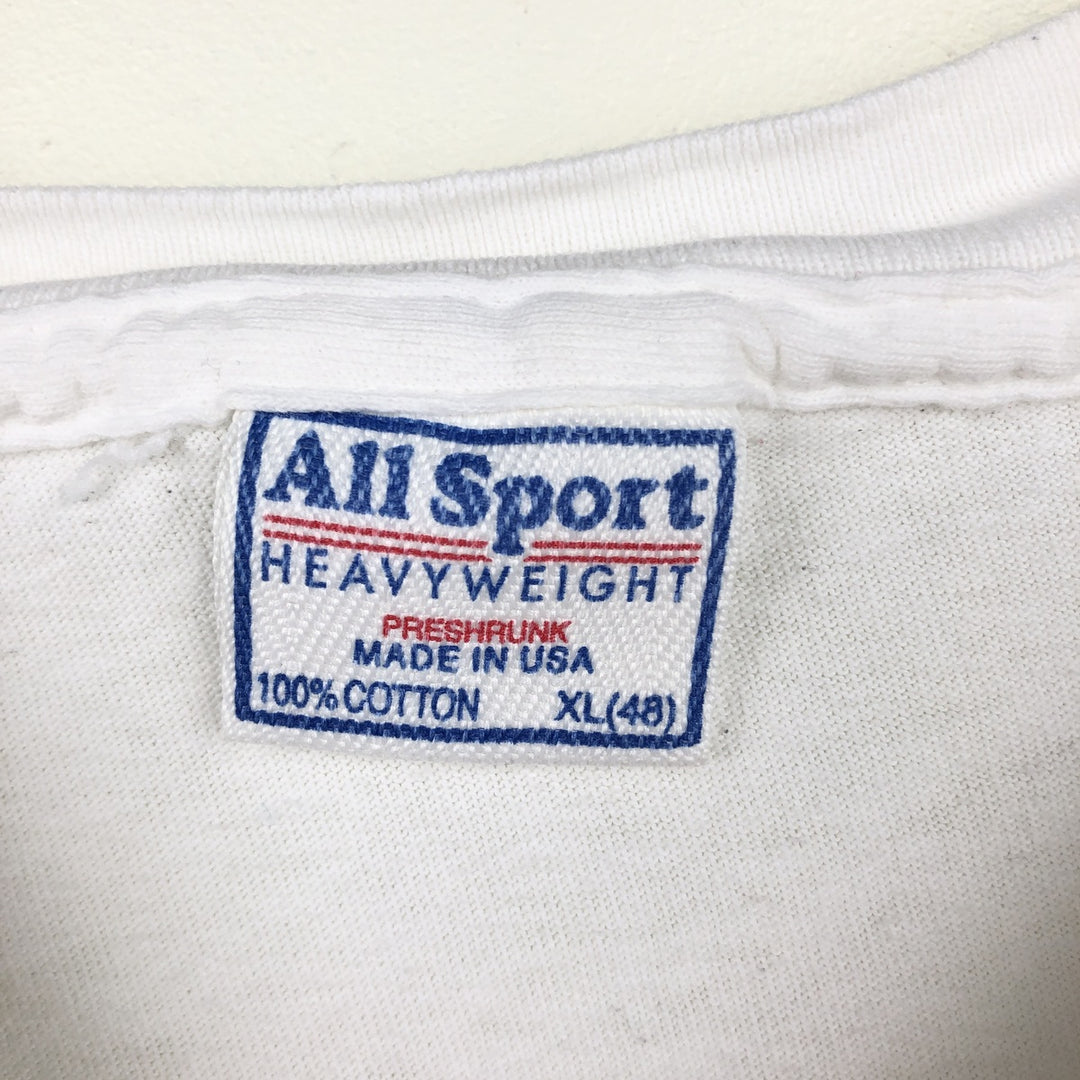 90'S All Sport HEAVY WEIGH Advertising T-Shirt Long Sleeve T-Shirt Made in USA Men's XL Equivalent Vintage cotton white type Vintage Second Hand