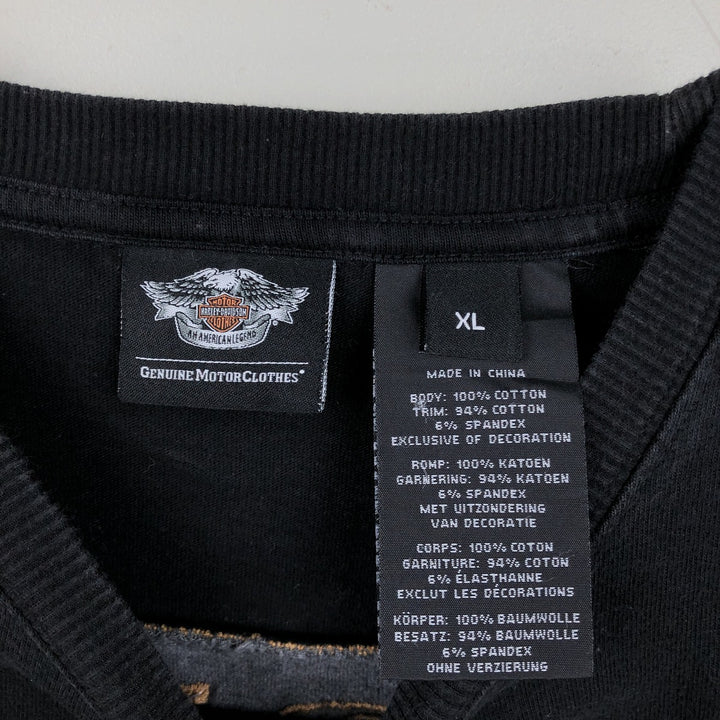 Harley-Davidson Long Sleeve T-Shirt, Men's XL Size cotton gray type Vintage Second Hand