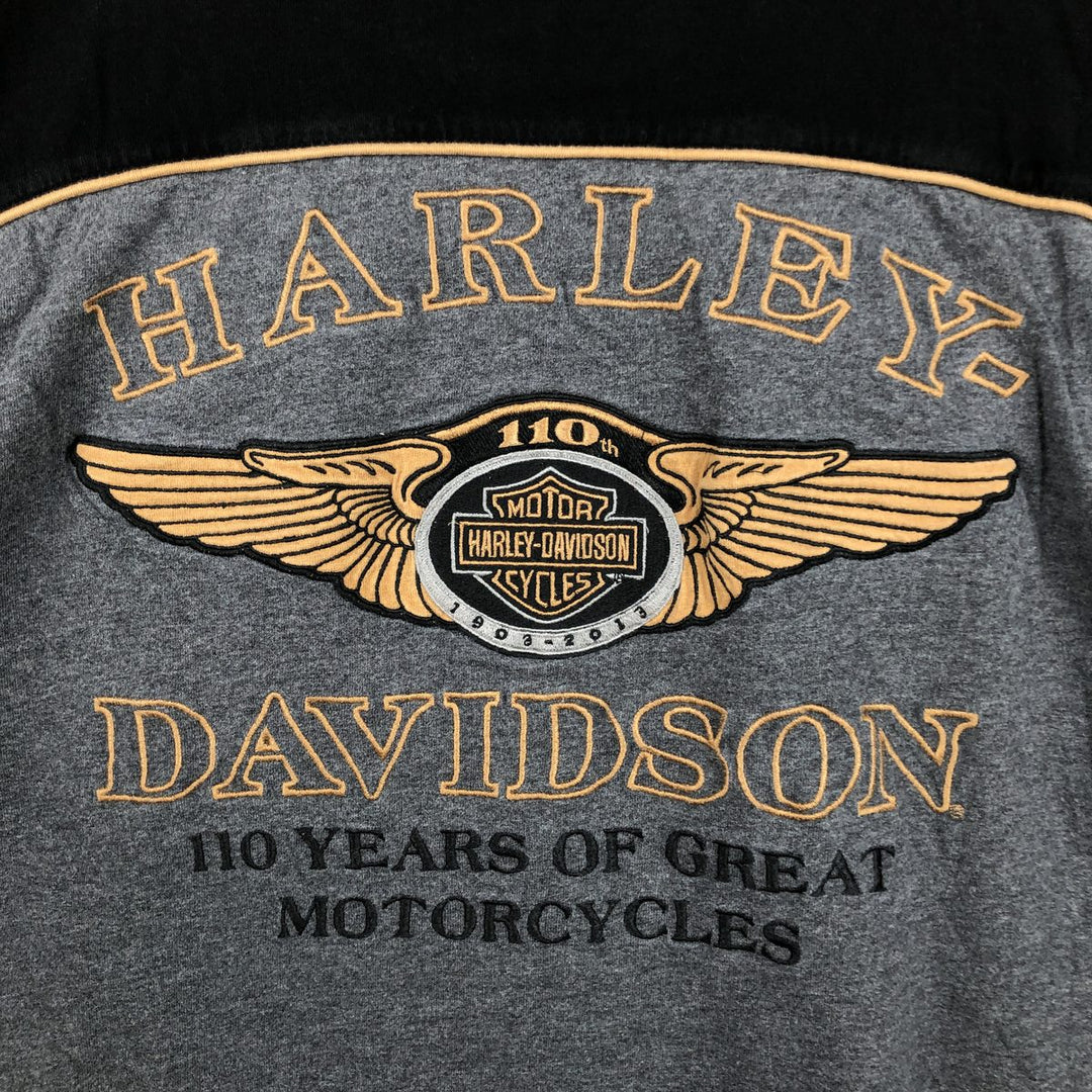 Harley-Davidson Long Sleeve T-Shirt, Men's XL Size cotton gray type Vintage Second Hand