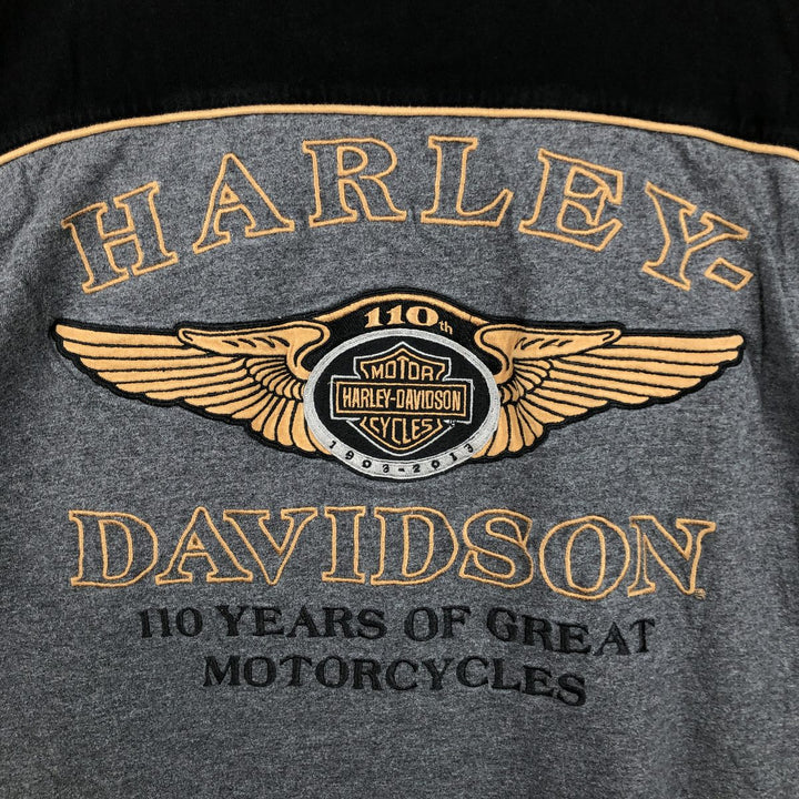 Harley-Davidson Long Sleeve T-Shirt, Men's XL Size cotton gray type Vintage Second Hand