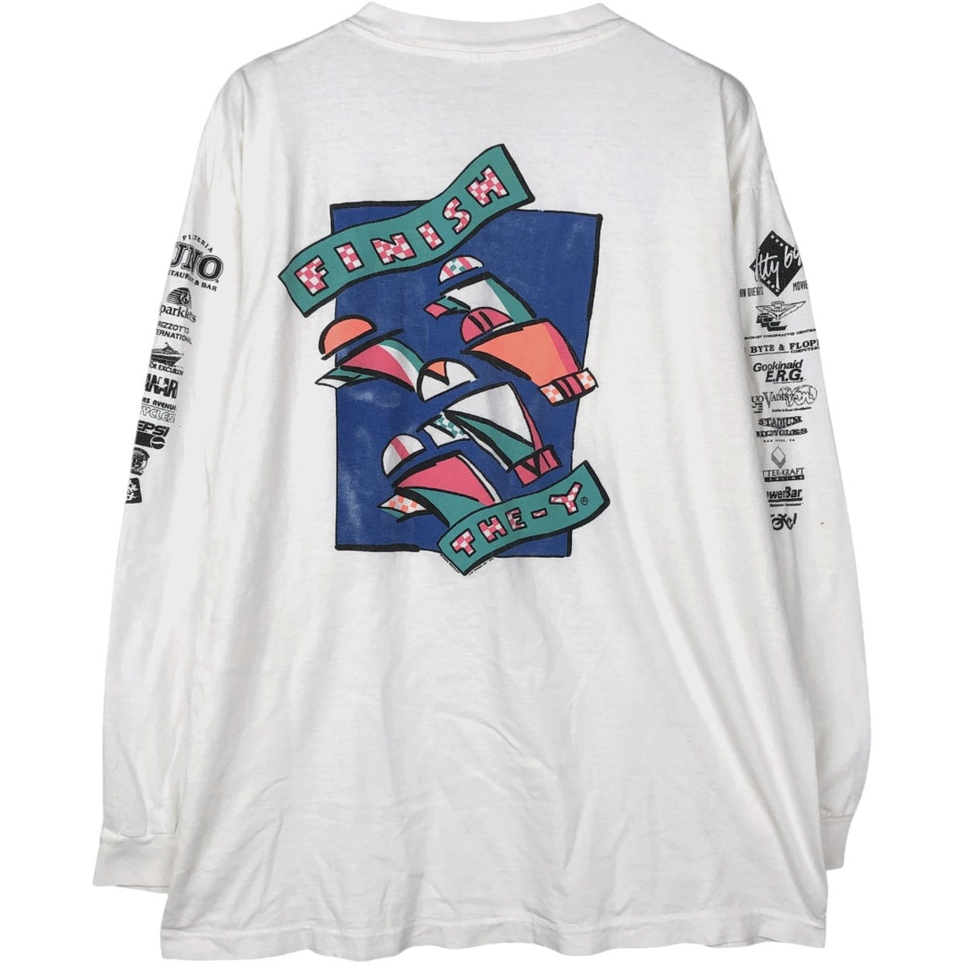 90'S SOF TEE Long-Sleeve T-Shirt, Made in USA, Men's XL Equivalent, Vintage cotton white type Vintage Second Hand