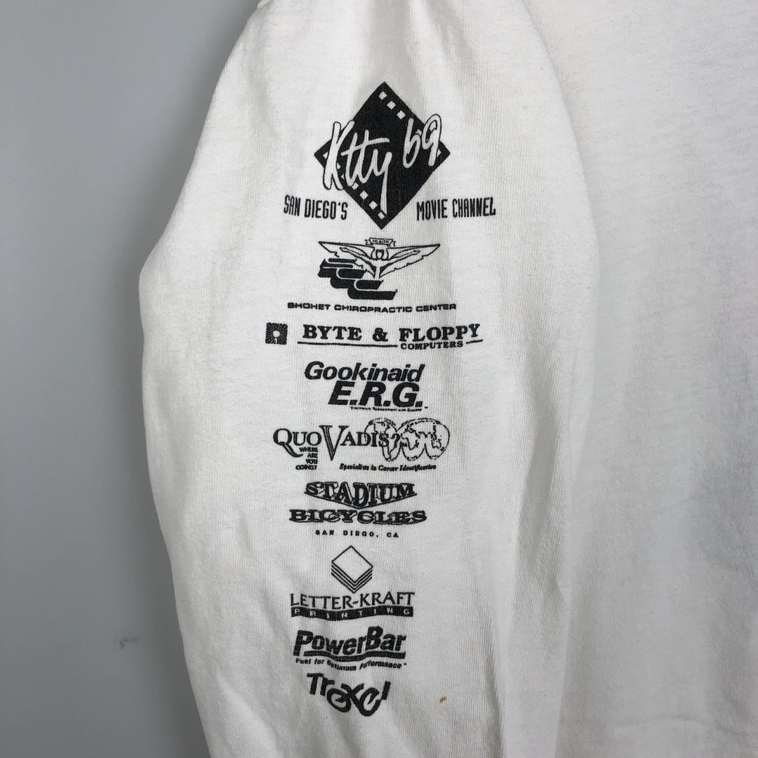 90'S SOF TEE Long-Sleeve T-Shirt, Made in USA, Men's XL Equivalent, Vintage cotton white type Vintage Second Hand