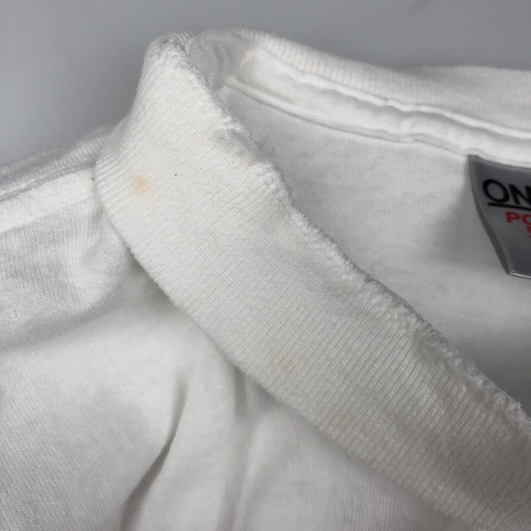 90'S ONEITA POWER-T Advertising Long-Sleeve T-Shirt, Made in USA, Men's XL Equivalent, Vintage cotton white type Vintage Second Hand