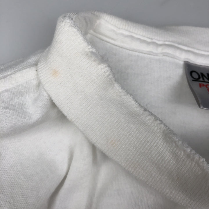 90'S ONEITA POWER-T Advertising Long-Sleeve T-Shirt, Made in USA, Men's XL Equivalent, Vintage cotton white type Vintage Second Hand