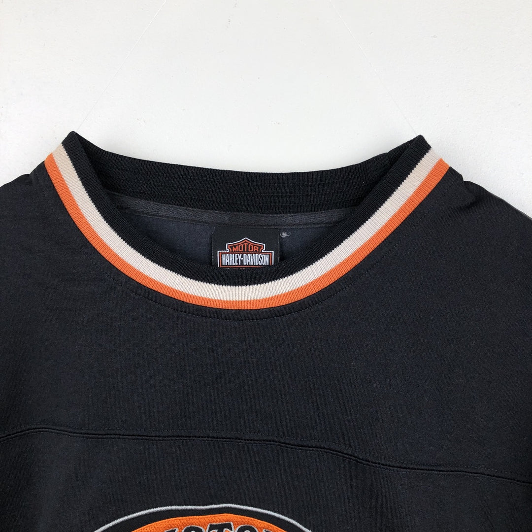 Harley-Davidson Motorcycle Long Sleeve T-Shirt, Men's Size L unclear black type Vintage Second Hand