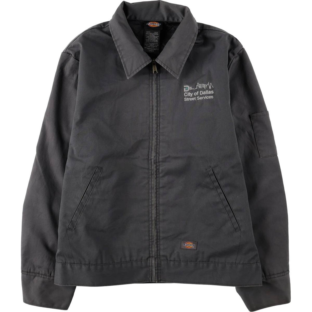 Dickies Eisenhower Jacket, padded work jacket, men's size L polyester Charcoal Vintage Second Hand