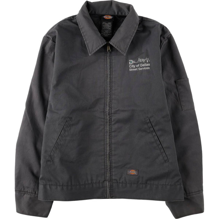 Dickies Eisenhower Jacket, padded work jacket, men's size L polyester Charcoal Vintage Second Hand