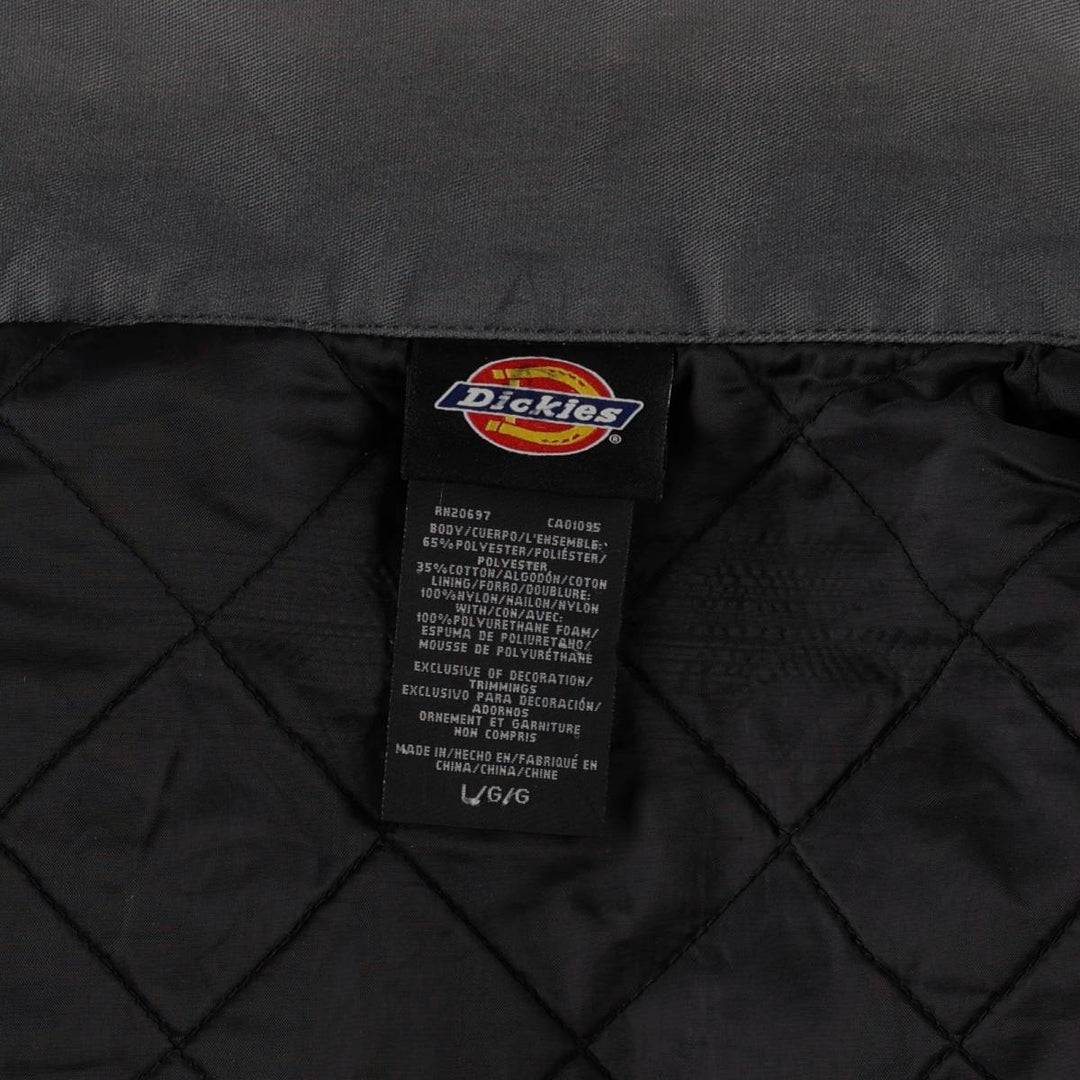 Dickies Eisenhower Jacket, padded work jacket, men's size L polyester Charcoal Vintage Second Hand
