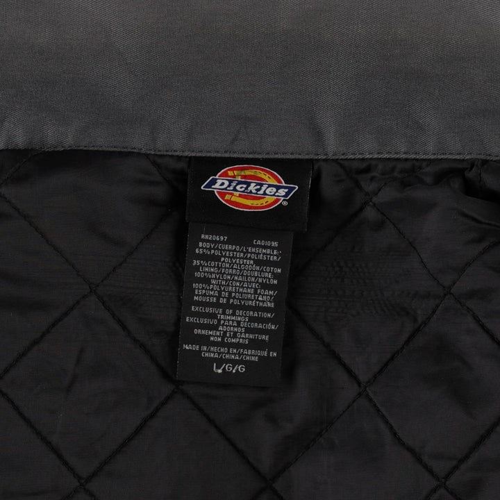 Dickies Eisenhower Jacket, padded work jacket, men's size L polyester Charcoal Vintage Second Hand
