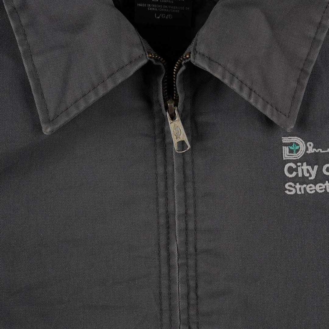 Dickies Eisenhower Jacket, padded work jacket, men's size L polyester Charcoal Vintage Second Hand