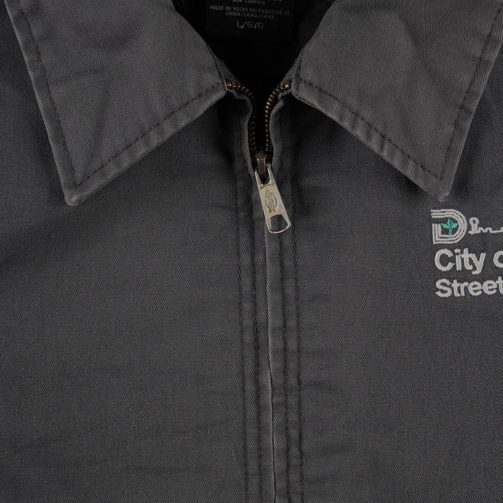 Dickies Eisenhower Jacket, padded work jacket, men's size L polyester Charcoal Vintage Second Hand