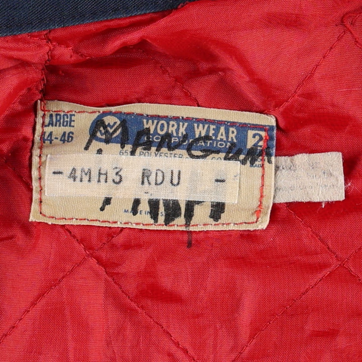 Vintage 70s-80'S Workwear Corporation Eastern Airlines Advertising Padded Work Jacket, Men's Size L (approx.) polyester navy blue type Vintage Second Hand