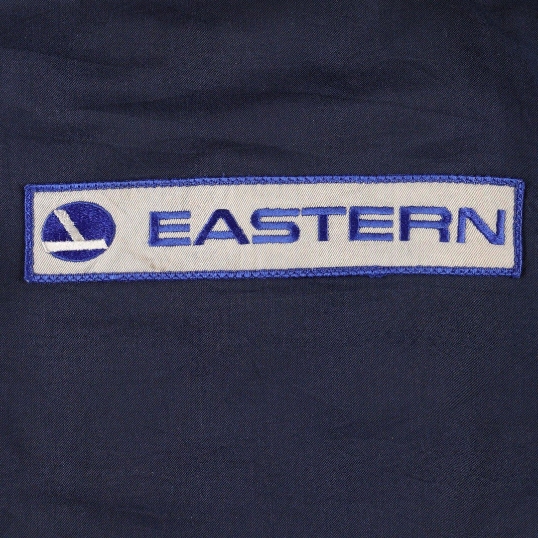 Vintage 70s-80'S Workwear Corporation Eastern Airlines Advertising Padded Work Jacket, Men's Size L (approx.) polyester navy blue type Vintage Second Hand