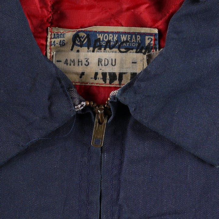 Vintage 70s-80'S Workwear Corporation Eastern Airlines Advertising Padded Work Jacket, Men's Size L (approx.) polyester navy blue type Vintage Second Hand