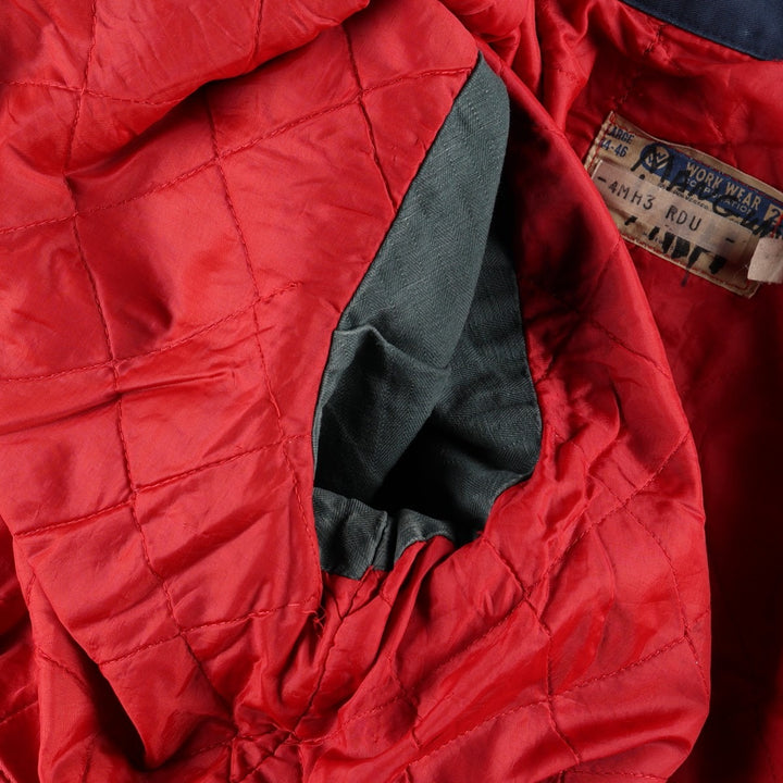 Vintage 70s-80'S Workwear Corporation Eastern Airlines Advertising Padded Work Jacket, Men's Size L (approx.) polyester navy blue type Vintage Second Hand