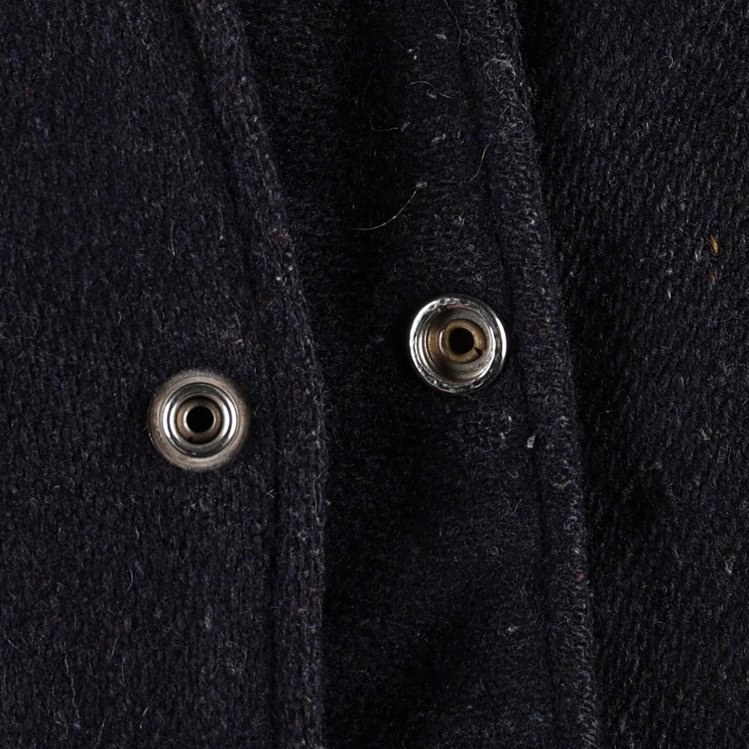 1950s-1960'S R. Sherman Collared Leather Sleeve Wool Button Varsity Jacket (Men's Size L) Vintage unclear black type Vintage Second Hand